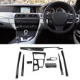 thumbnail image 3 of Trim 9pcs Carbon Fiber Car Interior Decor Trim Kit Fit for 5 Series F10/F18 LCI 10-16 without Auto Start/Stop Button RHD, 3 of 8