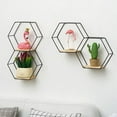 thumbnail image 3 of Leaveforme Geometric Hexagon Shaped Floating Shelves, Honeycomb Shelves, Home Decor, Metal Wire and Rustic Wood Wall Storage Shelves for Bedroom, Living Room, Bathroom, Kitchen and Office, 3 of 6