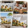thumbnail image 5 of Sunflower Bee Outdoor Waterproof Pillow Covers, Grey Buffalo Checkered Botanical Floral Decorative Square Throw Pillowcase Sofa Cushion Sham for Patio/Couch/Chair, 24"x24" 2 Pack, 5 of 8