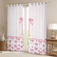 thumbnail image 2 of Feelyou Initial I Letter Black Out Curtains, Pink Bowknot Curtains Pack of 2 (42x63 Each), 2 of 6