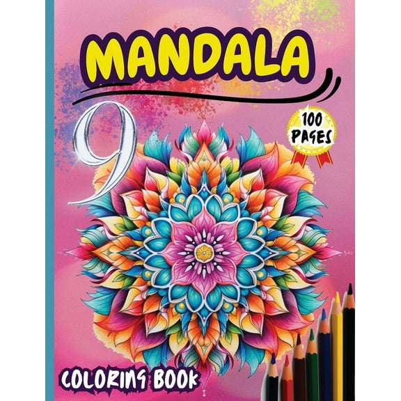 Mandala 9 Coloring Book: Stress Relieving Mandala Designs for Adults Relaxation, (Paperback)