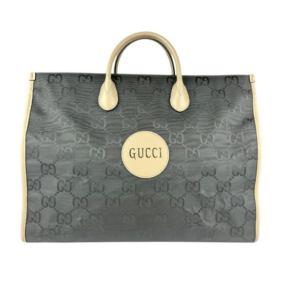 Pre-Owned GUCCI handbag shoulder bag nylon canvas leather gray beige men's women's... (Good)