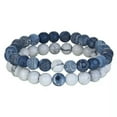 thumbnail image 5 of EOEMY 2Pcs Distance Bracelets Lovers Couples Matching Gift Matte Agate 8mm Bead Stone-5-Couples, 5 of 9