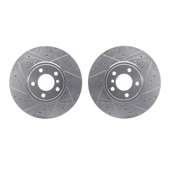 Dynamic Friction Company Front Brake Rotors-Drilled and Slotted-Silver 7002-31061