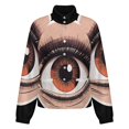 thumbnail image 5 of Jackets for Women Winter Coat Jackets Flannel Stand Collar Jacket(Eye Art,Size:S-4XL), 5 of 7