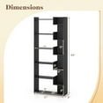 thumbnail image 5 of Resenkos 6-Tier Wooden Bookcase with 2 Anti-Tipping Kits - Open Display Shelf, Black, 5 of 8