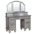 thumbnail image 2 of Furniture of America Tamarah Traditional 3-Piece Makeup Wood Vanity Set in Silver Finish, 2 of 5