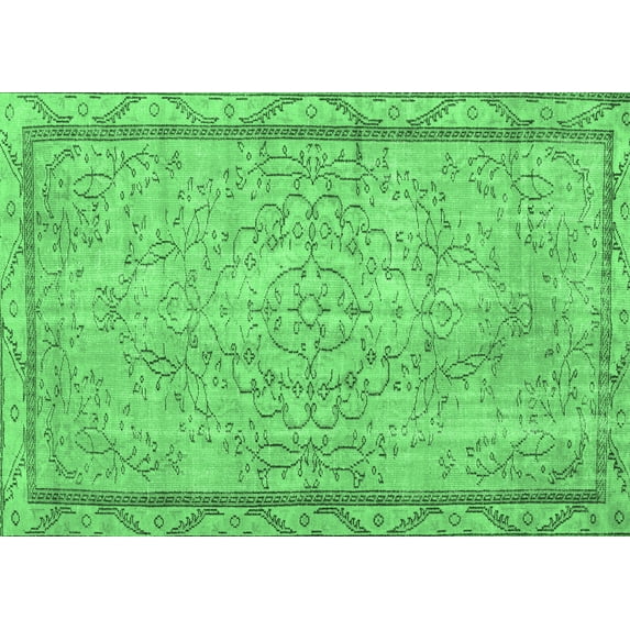 Ahgly Company Indoor Rectangle Persian Emerald Green Traditional Area Rugs, 5' x 8'