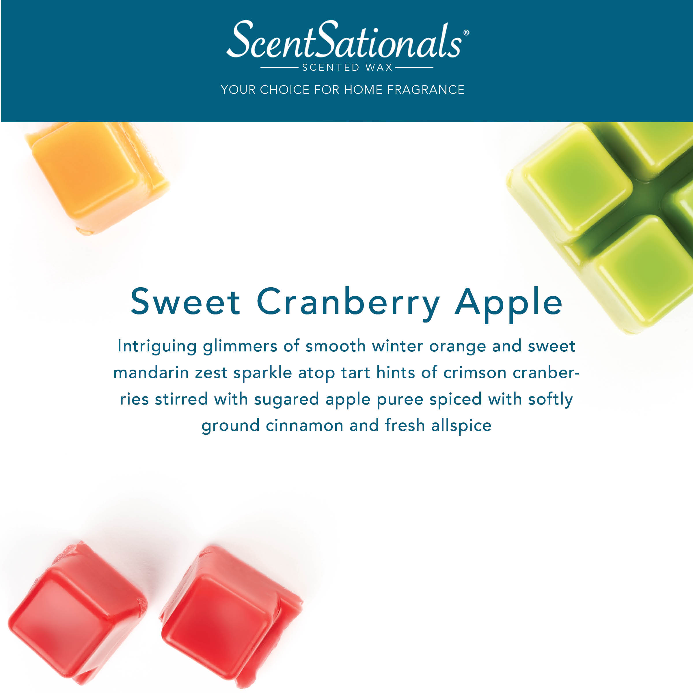 Scentsationals Sweet Cranberry Apple Scented Wax Melts, 2.5oz (5-Pack)