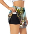 thumbnail image 2 of Haiem Playful Hedgehog Forest Pond Women's 2 in 1 Running Shorts - Lightweight Athletic Workout Gym Yoga Breathable Sports Shorts Liner with Phone Pockets-Medium, 2 of 9