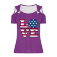 thumbnail image 2 of Tops de Hombro Frío para las Mujeres Día de la Independencia Impreso Fuera Del Hombro Blusa con Cuello en V, Fuera Del Hombro de las Mujeres, 2 of 4