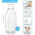 thumbnail image 6 of Syntic 2 Pack Glass Milk Bottle with 2 Dispenser Caps, Airtight Heavy Duty Screw Lid. 32 Oz Reusable Glass Water Jug with 3 Lids Breast Milk Pitcher, Buttermilk, Nut, Juice, Syrup, Coffee Creamer, 6 of 9