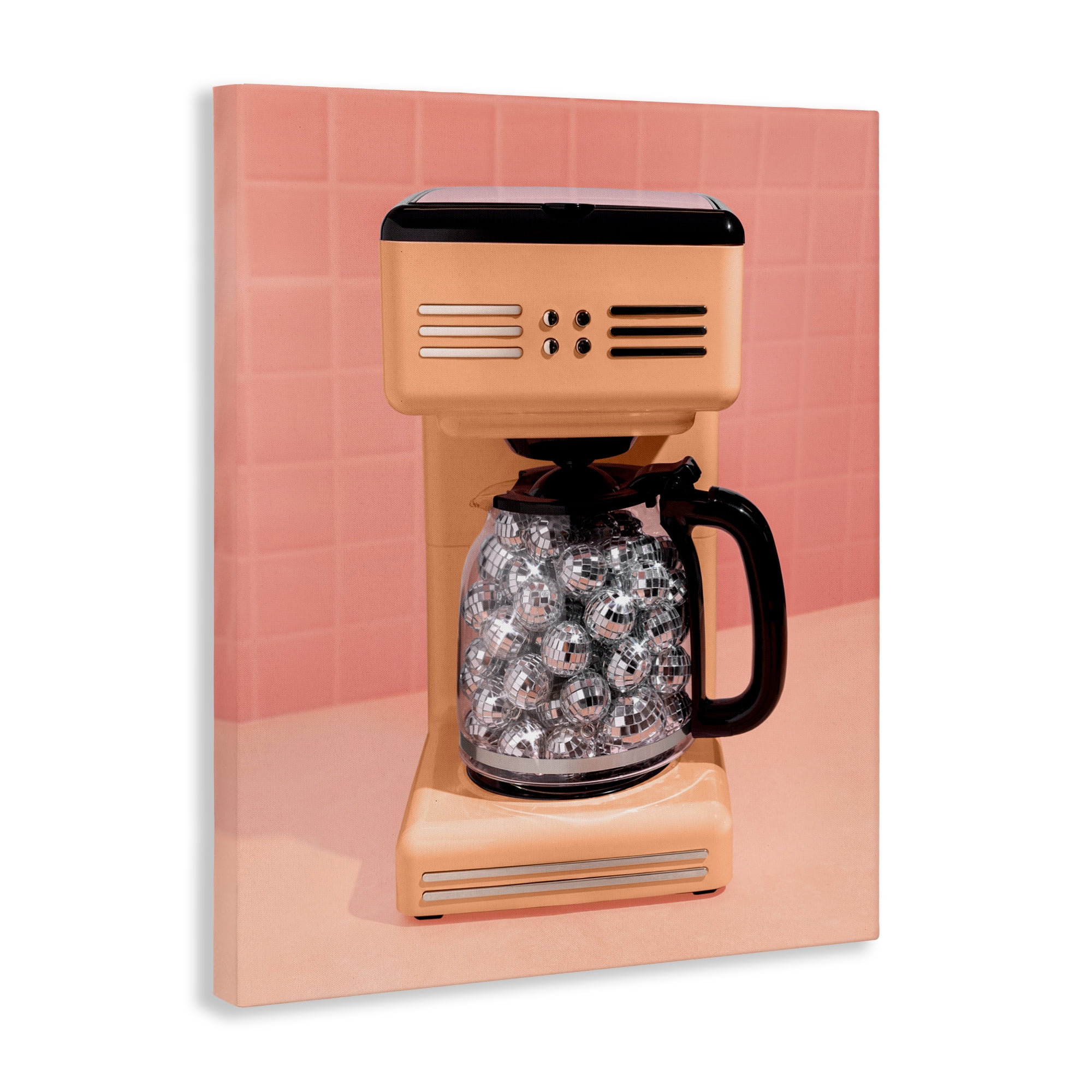 Stupell Industries Disco Coffee Maker over Orange Canvas Wall Art, design by LISH Creative