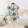 thumbnail image 6 of FORMRS Wearable Blanket Hoodie with Sleeves for Kids Cozy Flannel Sweatshirt, Gold Geometric Pattern, 6 of 7