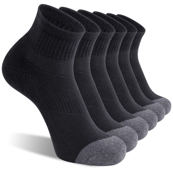 6 Pack Mens Ankle Socks Men Cushion Athletic Socks Breathable Low Cut Socks for Running Workout