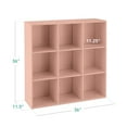 thumbnail image 3 of Best Choice Products 9-Cube Bookshelf, 11in Display Storage Organizer w/ 3 Removable Back Panels - Light Pink, 3 of 9