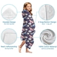 thumbnail image 7 of Dark Purple Cartoon Unicorn Flower Pattern Hooded Bath Towel，60"x35" for Ages 3 To 12 Kids, Quick Dry Lightweight Soft Microfiber Hood Beach Towel Cover Up for Kids, 7 of 7