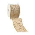 thumbnail image 4 of LaRibbons 2 1/2" Wired Ribbon | "Scroll" Natural/Gold | 10 Yard Roll, 4 of 6