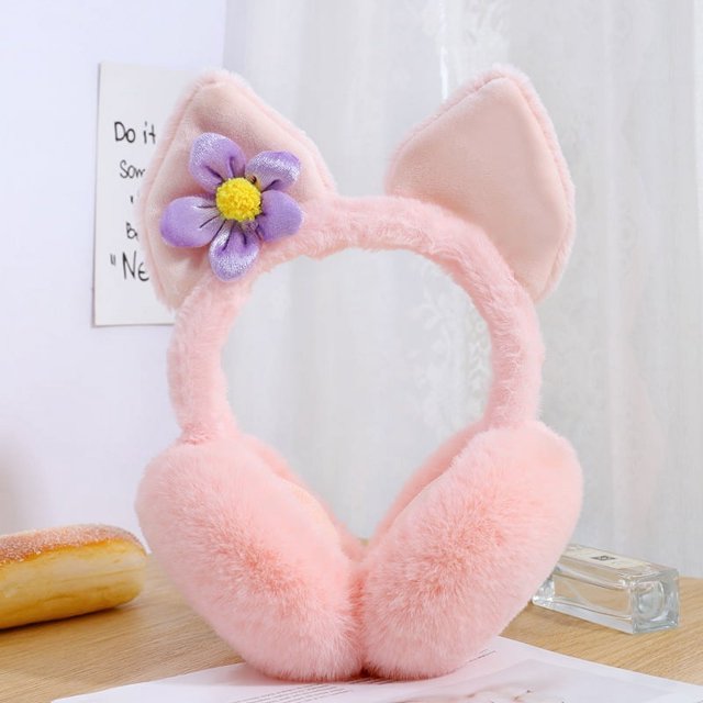 Orejeras de felpa plegables para mujer de invierno con forro de lana, orejeras frías y cálidas para estudiantes, anticongelantes y que calientan los oídos.