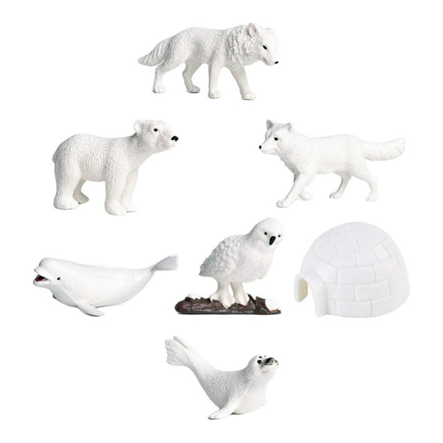 Modelo de Animal ártico Zulema Figuras de simulación 7 piezas