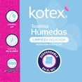 thumbnail image 3 of Toallitas húmedas Kotex limpieza delicada 2 paquetes de 10 c/u, 3 of 4