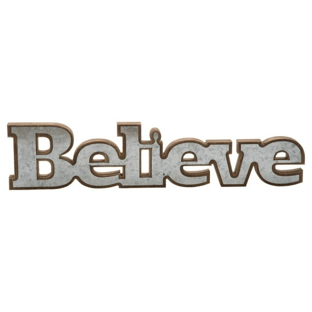 Wood Metal Believe Sign Walmart Com Walmart Com