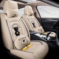 thumbnail image 4 of Juego completo de 4 piezas de accesorios para el interior del coche, novedad de 2024, funda de cuero universal para asiento de coche para las cuatro estaciones, 4 of 5