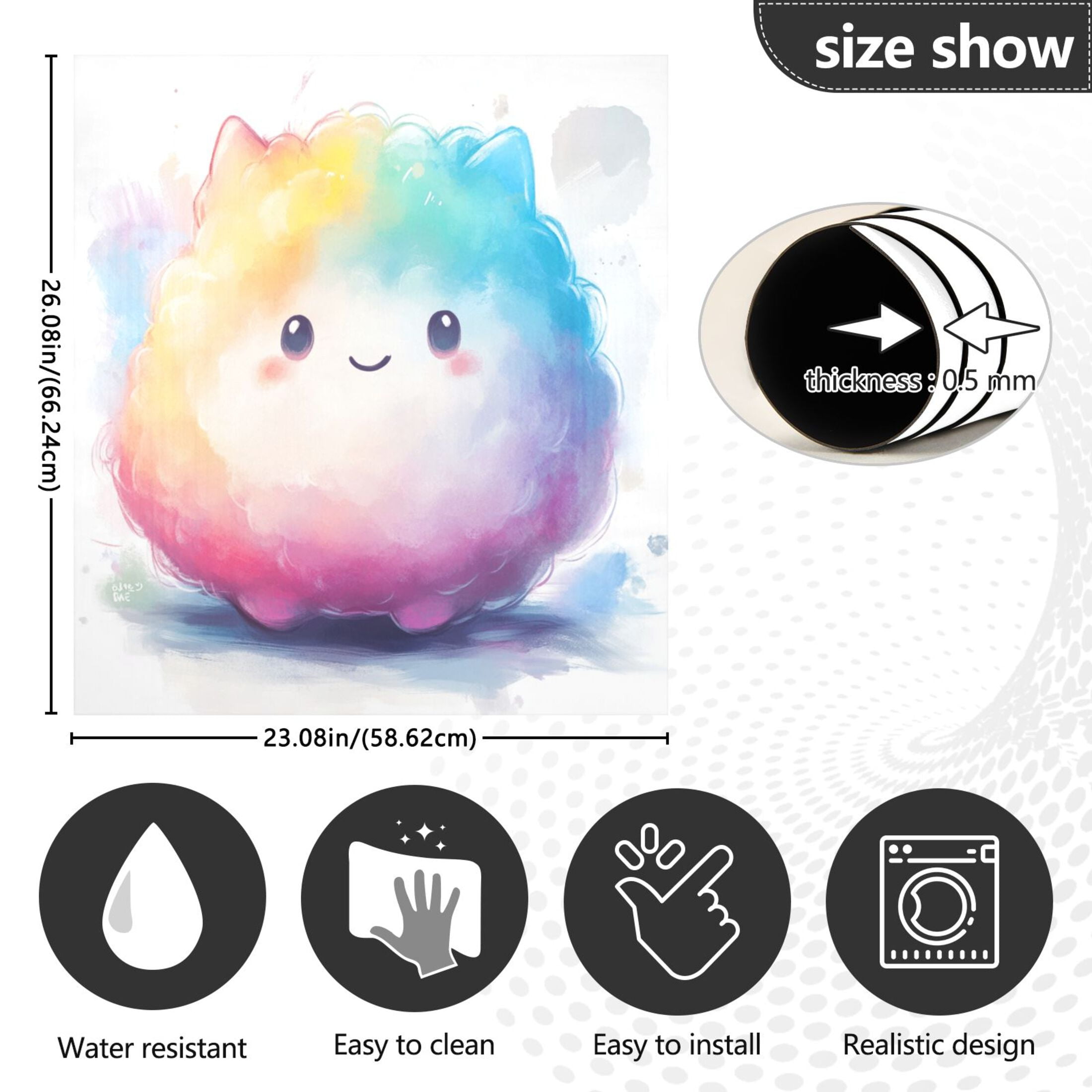 Dishwasher Magnetic Sticker 23x26 Inch Refrigerator Magnetic Sticker Washing Machine Magnetic Sticker Kitchen Panel Magnetic Sticker Home Decor Super Lovely Colored Cats