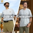 thumbnail image 3 of Kecols Loose Fit Thick Work T-Shirts for Men Short Sleeve Pocket Henley Workwear Shirts (Tall & Regular)(Light Gray,L), 3 of 5