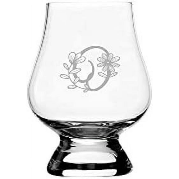 O Daishy Daisy Monogram Etched 2.5oz Glencairn Wee Whisky Glass