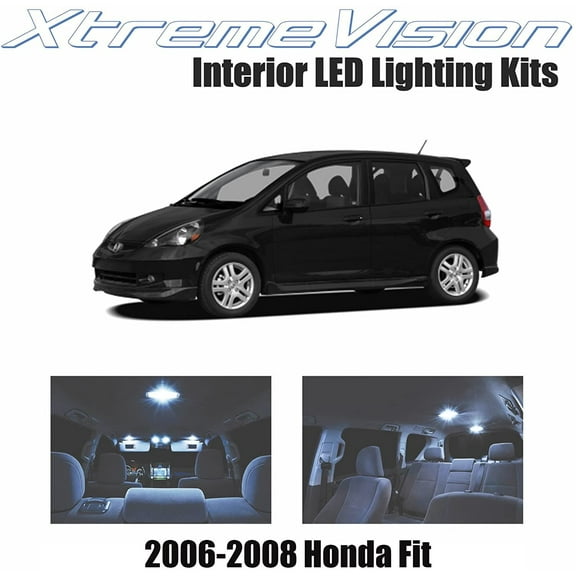 XtremeVision Interior LED for Honda Fit 2006-2008 4 Pieces Cool White Interior LED Kit   Installation Tool