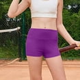 thumbnail image 2 of YOUYEDIAN Girls Athletic Shorts Kids High Waist Biker Dance Gymnastics Shorts Comfy Yoga Active Workout Volleyball Shorts (Dark Purple, 9-10 Years), 2 of 6