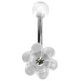 thumbnail image 1 of 14G 3/8 Clear UV Flower W/ Gem Curved Barbell, 1 of 1