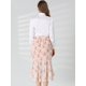 thumbnail image 5 of INSPIRE CHIC Falda De Cola De Pez De Gasa Con Dobladillo Con Volantes Y Cintura Elástica Floral Para Mujer Rosa L, 5 of 6