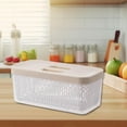 thumbnail image 1 of Caja de almacenamiento de verduras con drenaje, sello de alimentos con tapa, contenedor de frutas para refrigerador multifunción para hogar, simple, 1 of 8