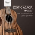 thumbnail image 2 of Ukelele Caramel CC207 Concert de madera de acacia de 23 pulgadas con kit para adultos, 2 of 6