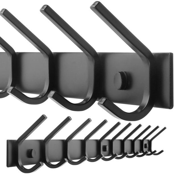 Dseap Sturdy Coat Rack with 10 Dual Hooks,Heavy Duty Wall Mounted Metal