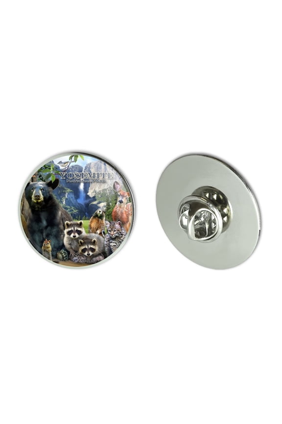 Yosemite National Park California CA Animals Bear Raccoons Beaver Chipmunks Metal 1.1" Tie Tack Hat Lapel Pin Pinback