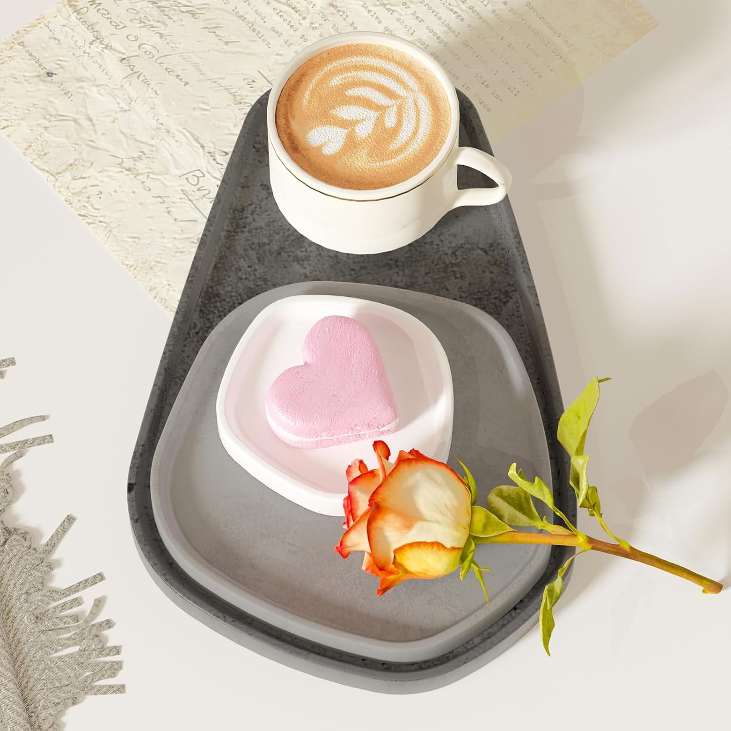 ABCISI Resin Tray Mold Set, Irregular Combination Rolling Tray Molds  of Different Shapes for Epoxy Resin, Silicone Molds with Edges for Serving Tray, DIY Holder Resin Casting Molds (Combination 2)
