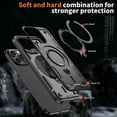 thumbnail image 2 of Rugged Phone Case for Apple iPhone 14 Pro Max, Military Grade Shockproof iPhone 14 Pro Max Case with Ring Holder, Kickstand, TPU & PC Shell MagSafe Compatible iPhone 14 Pro Max Cover, Black, 2 of 5