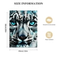thumbnail image 2 of ARISTURING  Black and White Blue Eyes Snow Leopard Painting Canvas Prints Rustic Turquoise and Grey Background Picture Gallery Wrapped Artwork Gift for Bedroom Home Office Living Room Decoration, 2 of 5