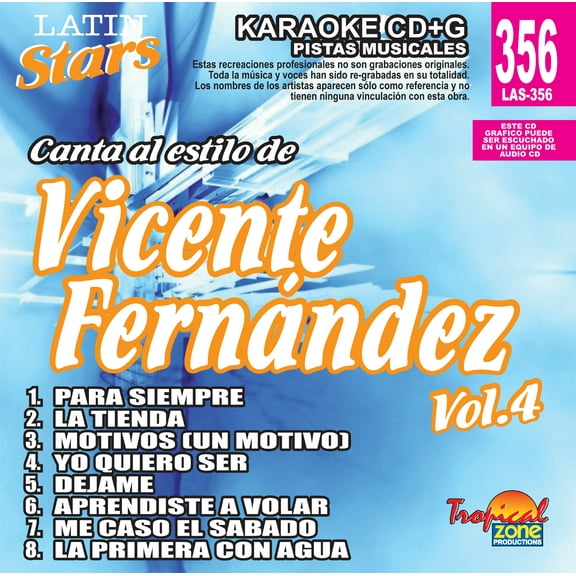 Karaoke Latin Stars 356  Vicente Fernandez Vol. 4