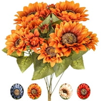 ZDWQFA Artificial Sunflowers Bouquet Fake Vintage Sunflower Autumn Flower for Decoration,9 Floral Heads Faux Flowers Bunch for Home Decor