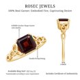 thumbnail image 3 of Rosec Jewels Solitaire Garnet Asscher Cut Engagement Ring - 8 mm - Celtic Knot Ring - AAA Quality Certified - with Jewelry Box, 14K Yellow Gold, US 4.00, 3 of 4