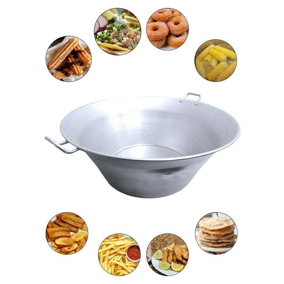 Cazo de Acero Galvanizado 65 cm, ideal para carnitas, plátanos fritos, papas a la francesa, buñuelos, donas, churros, elotes, botanas y más.