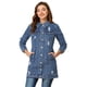 thumbnail image 1 of Allegra K Chaqueta De Mezclilla Casual Rasgada De Manga Larga Desgastada Para Mujer Azul claro M, 1 of 4