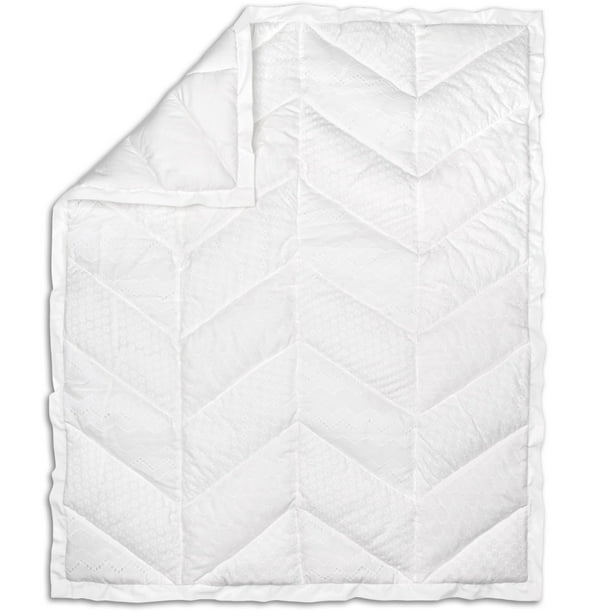 Taylor White Eyelet Baby Girl Crib Quilt by The Peanut Shell