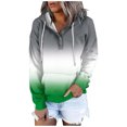 thumbnail image 2 of WEAIXIMIUNG Sweatshirts for Women Trendy Graphic Women's Autumn and Winter Fashionable Street Style Gradually Changing Color Button Collar Pocket Drawstring Casual Sports Hoodie (3), 2 of 5