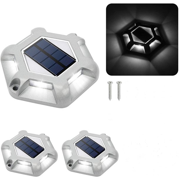 Solar Dock Lights LED Solar Driveway Deck Lights Outdoor Waterproof