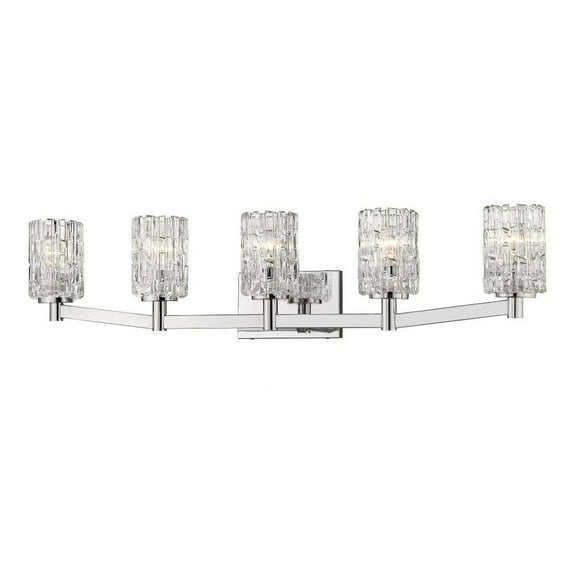 5 Light Vanity Light Fixture in Contemporary Style 40.75 inches Wide By 9.25 inches High-Chrome Finish Bailey Street Home 372-Bel-4314718